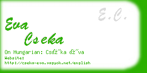 eva cseka business card